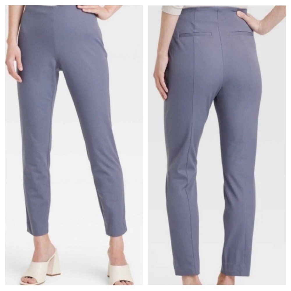 NEW a new day Women's High-Rise Slim Fit Ankle Pants - Blue